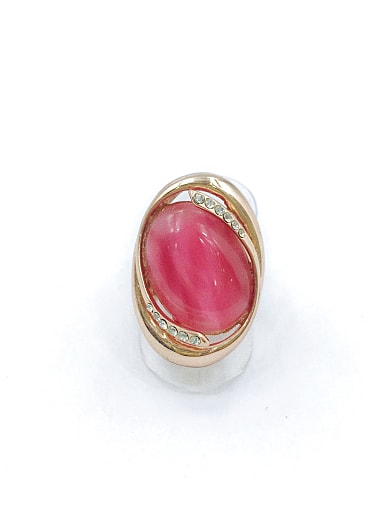 Zinc Alloy Cats Eye Red Oval Classic Band Ring