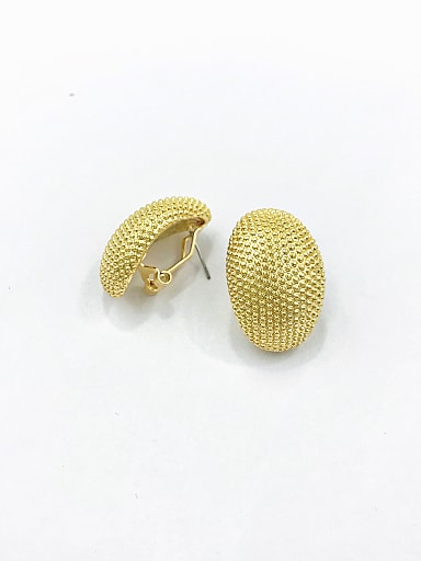 Brass Oval Minimalist Clip Earring