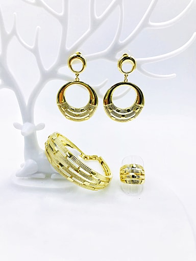 Zinc Alloy Trend Round Ring Earring And Bracelet Set