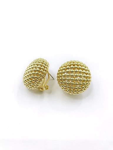 Brass Round Minimalist Clip Earring