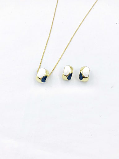 Zinc Alloy Trend Round Enamel Earring and Necklace Set
