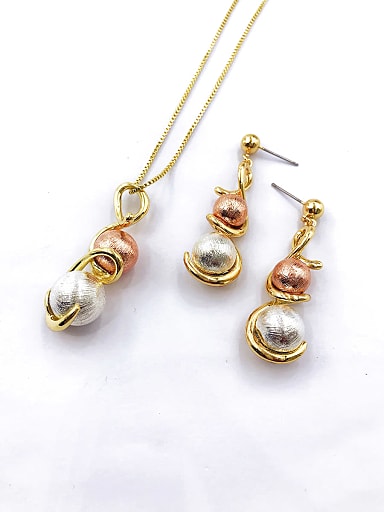 Minimalist Irregular Zinc Alloy Bead Multi Color Earring and Necklace Set