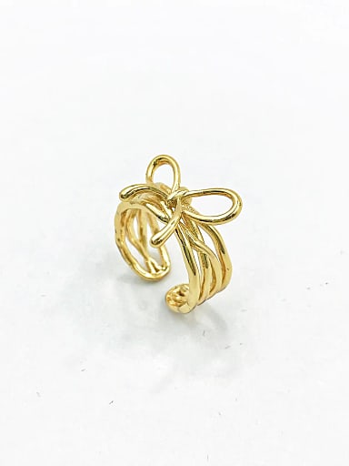 Brass Bowknot Trend Band Ring