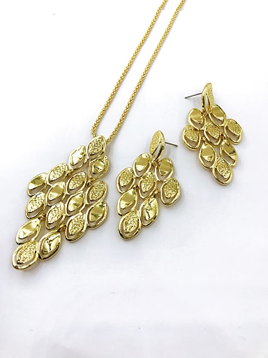 Classic Geometric Zinc Alloy Earring and Necklace Set
