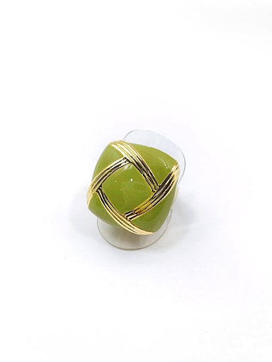 Zinc Alloy Enamel Square Minimalist Band Ring