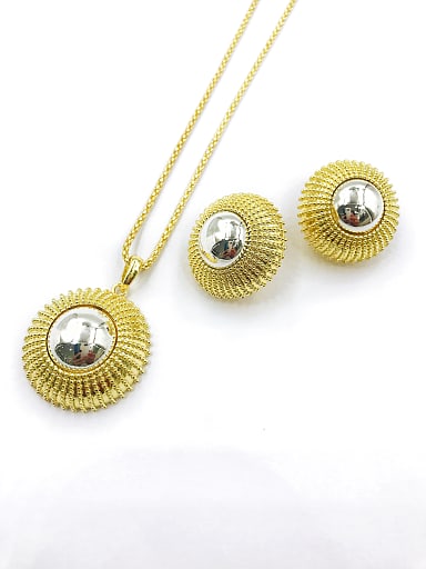 Trend Round Zinc Alloy Earring and Necklace Set