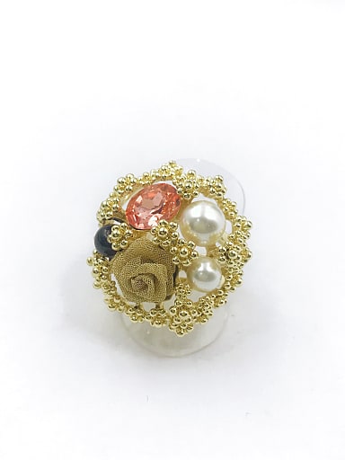 Zinc Alloy Glass Stone Red Irregular Trend Band Ring