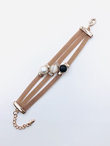 Zinc Alloy Imitation Pearl Black Classic Bracelet