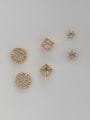 thumb Gold Plated Round White Zircon Beautiful Combined Studs stud Earring 0