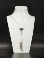 thumb Blacksmith Made Platinum Plated Copper Crystal Square Necklace 0