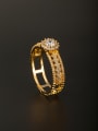 thumb GODKI Luxury Women Wedding Dubai A Gold Plated Copper Stylish Zircon Ring Of  Combination of 1
