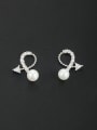 thumb Custom White Personalized Studs stud Earring with Platinum Plated 0