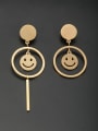 thumb Gold color Stainless steel Round Drop drop Earring 0