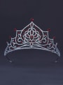 thumb Platinum Plated Stylish Zircon Wedding Crown In Red and White Color 0