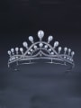 thumb White color Platinum Plated Pearl Wedding Crown 0