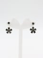 thumb Grey Flower Drop drop Earring with Gold Plated Rhinestone 0