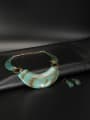 thumb Custom Green Statement 2 Pieces Set with Gold Plated 0
