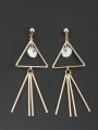 thumb Triangle Gold Plated Zircon White Drop drop Earring 0