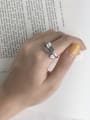 thumb Vintage Sterling Silver With Platinum Plated Fashion Face Free Size Rings 1