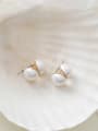 thumb Alloy With Gold Plated Simplistic Round Stud Earrings 1
