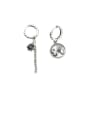 thumb Vintage Sterling Silver With  Cubic Zirconia Trendy Asymmetry Elephant Drop Earrings 0