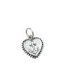thumb Vintage Sterling Silver With Antique Silver Plated Simplistic Heart DIY Pendants 0