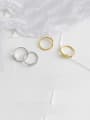 thumb 925 Sterling Silver With Gold Plated Simplistic Irregular Free Size  Rings 0