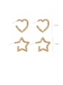 thumb Alloy With Gold Plated Simplistic Hollow Heart Stud Earrings 2