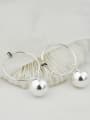 thumb 925 Sterling Silver With Platinum Plated Simplistic Round Hoop Earrings 3