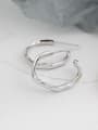 thumb 925 Sterling Silver With Gold Plated Simplistic Irregular Hoop Earrings 4