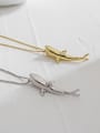 thumb 925 Sterling Silver With Gold Plated Simplistic Smooth Shark Necklaces 1
