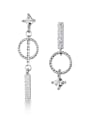thumb 925 Sterling Silver With Platinum Plated Fashion Geometric Drop Earrings 3