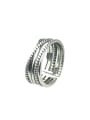 thumb Vintage Sterling Silver With Platinum Plated Simplistic Simple Old Twist  Stacking Rings 2
