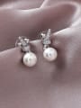 thumb Alloy With Gold Plated Classic Small Pearl Knot Drop Earrings 2