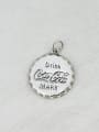 thumb Vintage  Sterling Silver With Antique Silver Plated Fashion Round Letter Pendants 0