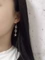 thumb Vintage Sterling Silver With  Fashion Hollow Five-pointed Star Tassel  Drop Earrings 2