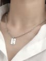 thumb Vintage Sterling Silver With Platinum Plated Simplistic Geometric letter  Necklaces 1