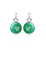 thumb Copper With Platinum Plated Fashion Round Drop Earrings 0