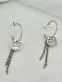 thumb Vintage Sterling Silver With Antique Silver Plated Fashion Round Tassel  Earrings 3
