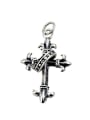 thumb Vintage Sterling Silver With Antique Silver Plated Vintage Crown Cross   Pendants 3
