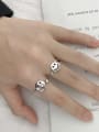 thumb Vintage Sterling Silver With Platinum Plated Fashion Face Free Size Rings 2