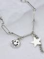 thumb Vintage Sterling Silver With Antique Silver Plated Fashion Smiley stars Necklaces 3