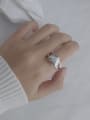 thumb Vintage Sterling Silver With Platinum Plated Simplistic  Smooth Heart Free Size Rings 1