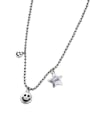 thumb Vintage Sterling Silver With  Fashion Smiley Beads  Chain Necklaces 4