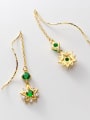 thumb 925 Sterling Silver With Gold Plated Fashion Star Threader Earrings 3