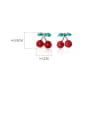 thumb 925 Sterling Silver With Platinum Plated Fashion Cherry Stud Earrings 2