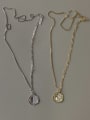 thumb 925 Sterling Silver With Gold Plated Simplistic Alien Geometric Necklaces 2