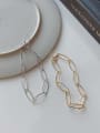 thumb 925 Sterling Silver With Gold Plated Simplistic Hollow Geometric Bracelets 2