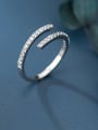 thumb 925 Sterling Silver With Platinum Plated Trendy Round Free Size Rings 0