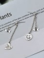 thumb 925 Sterling Silver With Simple Smiley Lettering Love Fish Asymmetric Earrings 2